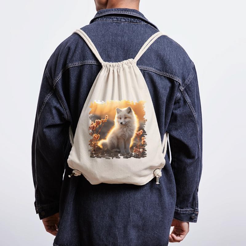 Arctic fox in the Sobbeb sinking Stanley/Stella Recycled Gym Bag