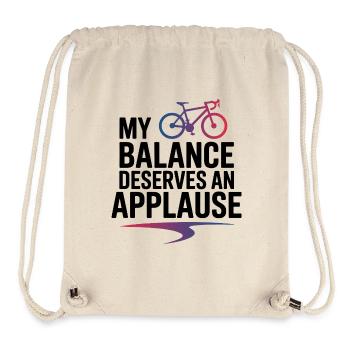 Künstlerisches Radfahren Mein Gleichgewicht verdient Applaus - Stanley/Stella recycelter Gym Bag - Naturweiß - Vorne