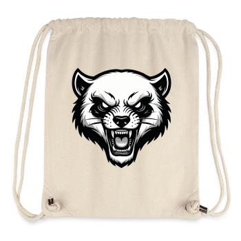 Fierce Wild Glutton Wolverine Mascot Logo - Stanley/Stella Recycled Gym Bag - natural - Front