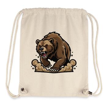 Wild Grizzly Bear Charge Maskottchen Grizzly Bear Run - Stanley/Stella recycelter Gym Bag - Naturweiß - Vorne