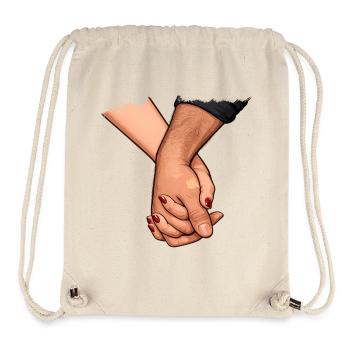 Händchenhalten Verbundene Nähe - Stanley/Stella recycelter Gym Bag - Naturweiß - Vorne