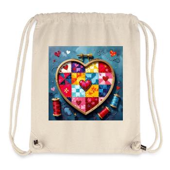 Patchwork Heart Quilt Art - Stanley/Stella Recycled Gym Bag - natural - Front