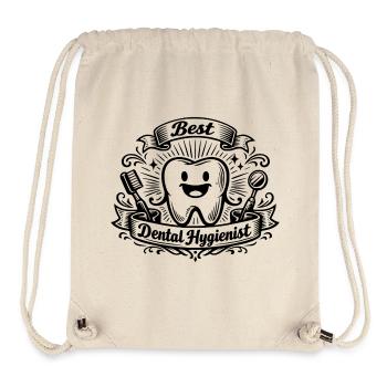 Meilleur hygiéniste dentaire - Sac à cordon recyclé Stanley/Stella - blanc naturel - Devant