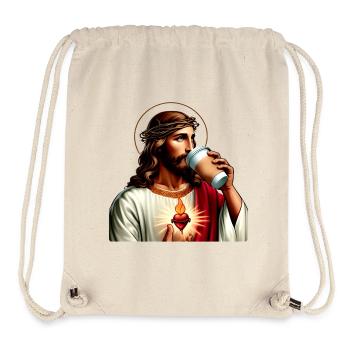 Sacred Heart Moderner Kaffee - Stanley/Stella recycelter Gym Bag - Naturweiß - Vorne