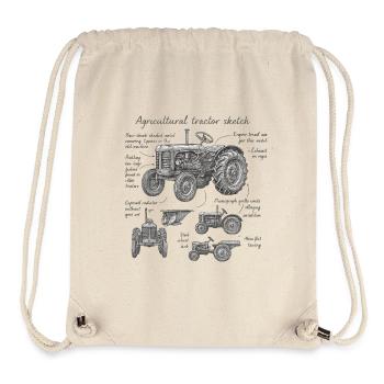 Landwirtschaftlicher Traktor Skizze - Stanley/Stella recycelter Gym Bag - Naturweiß - Vorne