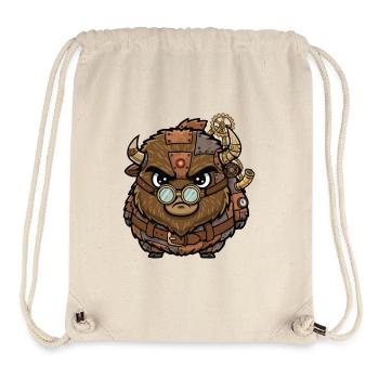 Bison Steampunk Cyborg Rüstungsräder - Stanley/Stella recycelter Gym Bag - Naturweiß - Vorne