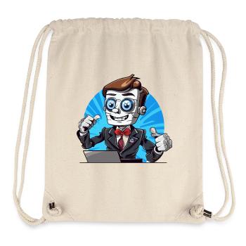 Robot streamer en costume - Sac à cordon recyclé Stanley/Stella - blanc naturel - Devant