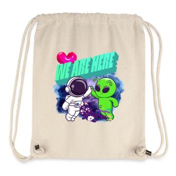 We Are Here Space Crew – Alien-Zeichentrickserie - Stanley/Stella recycelter Gym Bag - Naturweiß - Vorne