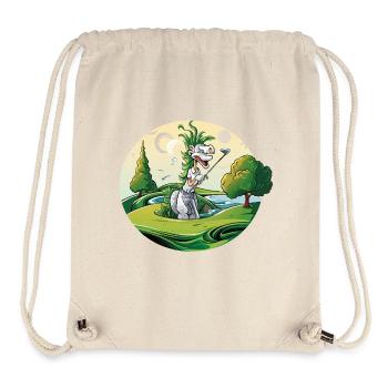 Dino Golf Duo on a green meadow - Stanley/Stella Recycled Gym Bag - natural - Front