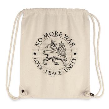 PLUS DE GUERRE – AMOUR PAIX, UNITÉ – LION - Sac à cordon recyclé Stanley/Stella - blanc naturel - Devant