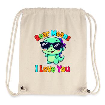Roar Means I Love You Dino - Stanley/Stella Recycled Gym Bag - natural - Front