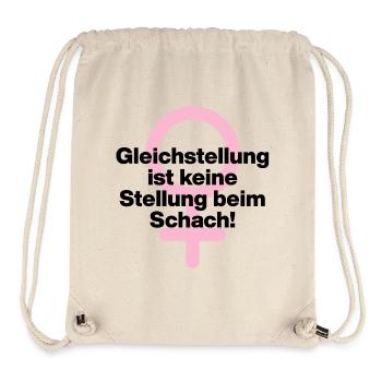 GLEICHSTELLUNG KEIN SCHACHZUG! ♀ GIRLPOWER GIRLS - Stanley/Stella recycelter Gym Bag - Naturweiß - Vorne