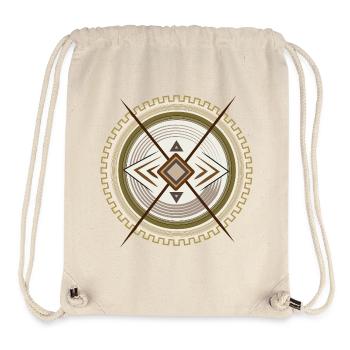 Geometrisches Tribal-Mandala Emblem - Stanley/Stella recycelter Gym Bag - Naturweiß - Vorne