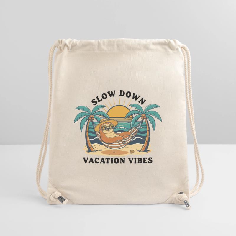 Sloth Sloth Hammock Slow Down Vacation Vibes Stanley/Stella Recycled Gym Bag