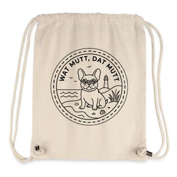 Wat mutt dat mutt French Bulldog by the Sea - Stanley/Stella Recycled Gym Bag - natural - Front