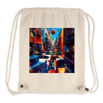 Buntes Straßenlabyrinth mit Luftballons - Stanley/Stella recycelter Gym Bag - Naturweiß - Vorne