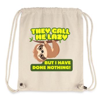 They call me lazy! - Lazy Sloth Neon Quote - Stanley/Stella Recycled Gym Bag - natural - Front