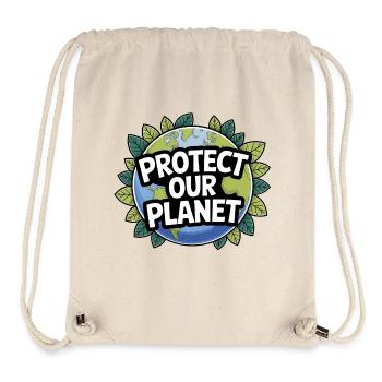 Protect the Earth – Planet Thema - Stanley/Stella recycelter Gym Bag - Naturweiß - Vorne