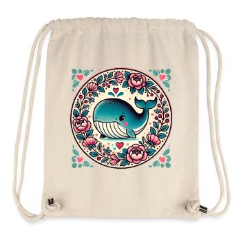 Wal im Floral Circle - Stanley/Stella recycelter Gym Bag - Naturweiß - Vorne