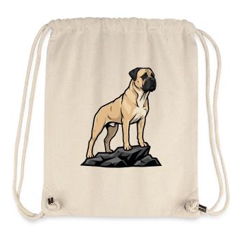 Bullmastiff-Hund auf Felsen Porträt Rehfawn Black - Stanley/Stella recycelter Gym Bag - Naturweiß - Vorne