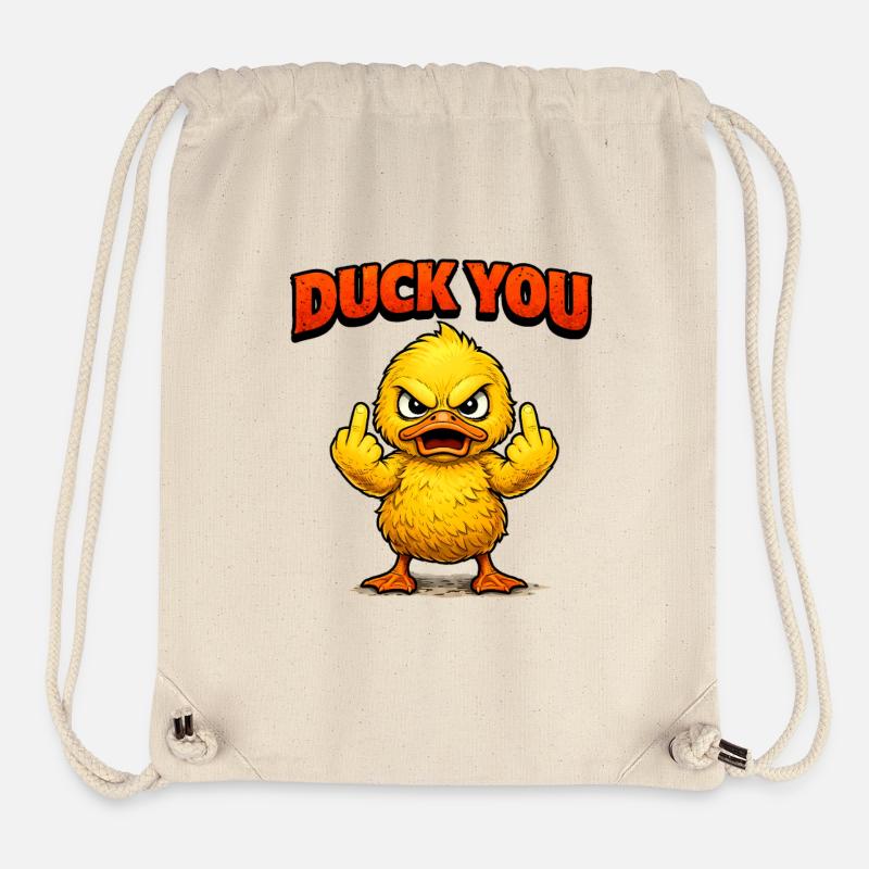 Duck You Funny Cartoon Duck - Stanley/Stella recycelter Gym Bag - Naturweiß