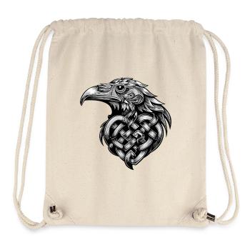 Adler-Illustration Schwarzer Tattoo-Stil - Stanley/Stella recycelter Gym Bag - Naturweiß - Vorne