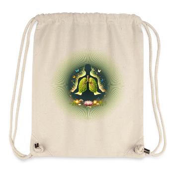 Méditation Souffle Pouvoir Nature Poumon Mandala - Sac à cordon recyclé Stanley/Stella - blanc naturel - Devant