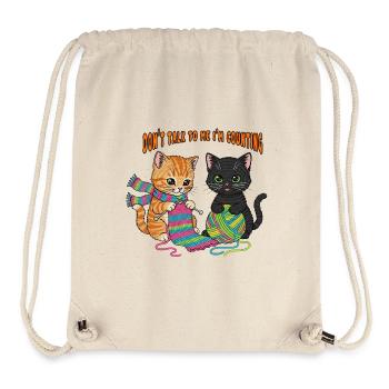 Duo de tricot Counting Kittens - Sac à cordon recyclé Stanley/Stella - blanc naturel - Devant