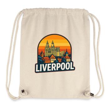 Liverpool Skyline Retro Sunset Vintage-Design - Stanley/Stella recycelter Gym Bag - Naturweiß - Vorne