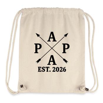 Papa 26 papa est. 2026 nouveau père - Sac à cordon recyclé Stanley/Stella - blanc naturel - Devant