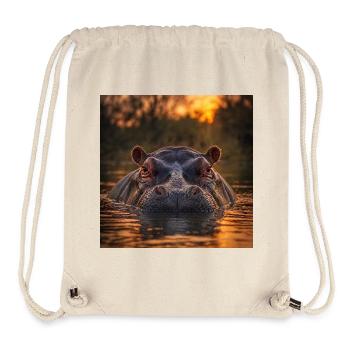 Sunset, hippopotamus in the water - Stanley/Stella Recycled Gym Bag - natural - Front