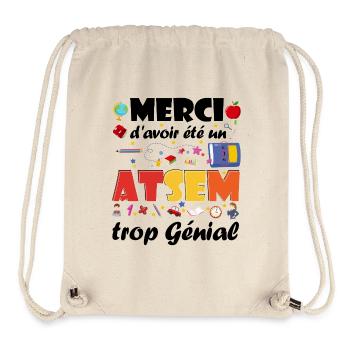 Merci d'avoir été un ATSEM trop Génial Cadeau  - Sac à cordon recyclé Stanley/Stella - blanc naturel - Devant