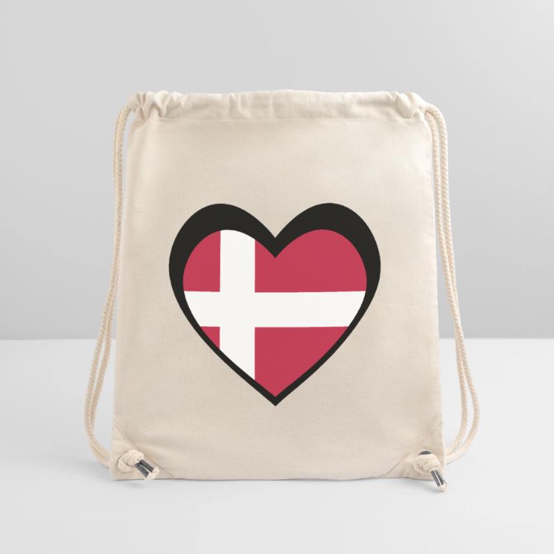 Danmark Sort Hjerte – Kærlighed til Danmark Stanley/Stella recycelter Gym Bag