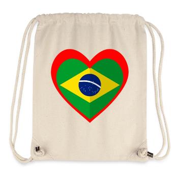 Brasil Coração – Amor pelo Brasil - Stanley/Stella Recycled Gym Bag - natural - Front