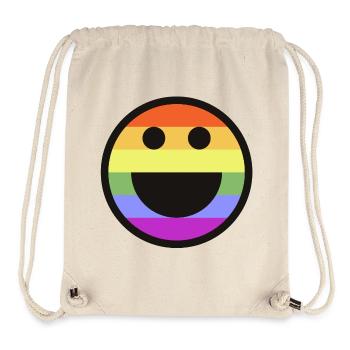 Fierté LGBTQ arc-en-ciel - Sac à cordon recyclé Stanley/Stella - blanc naturel - Devant