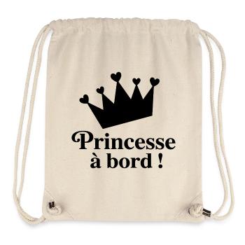 Sticker Autocollant pour Voiture princesse à Bord - Sac à cordon recyclé Stanley/Stella - blanc naturel - Devant