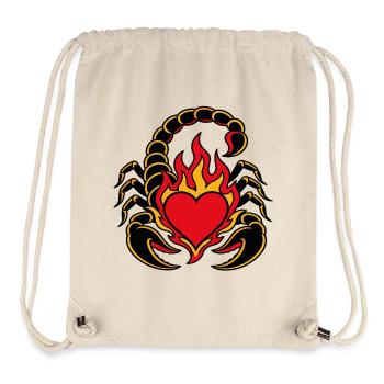 Skorpionherz-in-Flammen-Tattoo-Stil - Stanley/Stella recycelter Gym Bag - Naturweiß - Vorne
