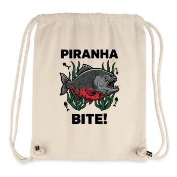 Roter Piranha Beiß Beißfisch - Stanley/Stella recycelter Gym Bag - Naturweiß - Vorne