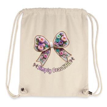 Embroidered floral bow tie - Romantic style - Stanley/Stella Recycled Gym Bag - natural - Front