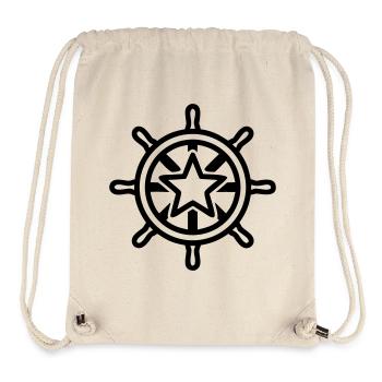 Steering Wheel Ship Star Coat of Arms - Stanley/Stella Recycled Gym Bag - natural - Front