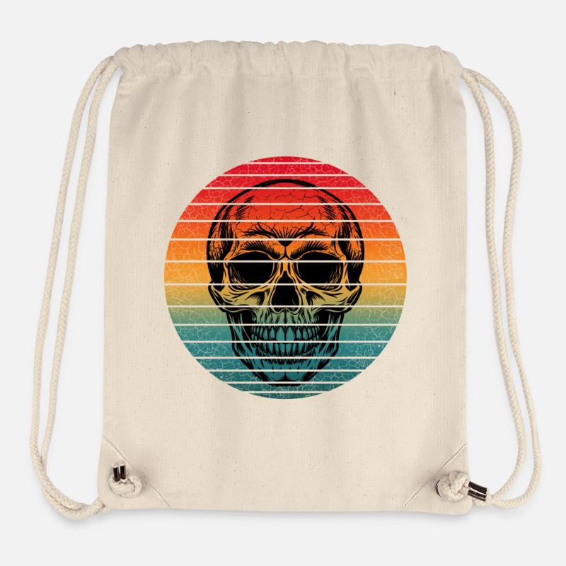 crâne vintage - Sac à cordon recyclé Stanley/Stella - blanc naturel