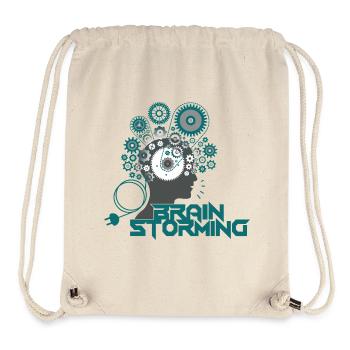 Brainstorming Head – Office & Idées de bureau - Sac à cordon recyclé Stanley/Stella - blanc naturel - Devant