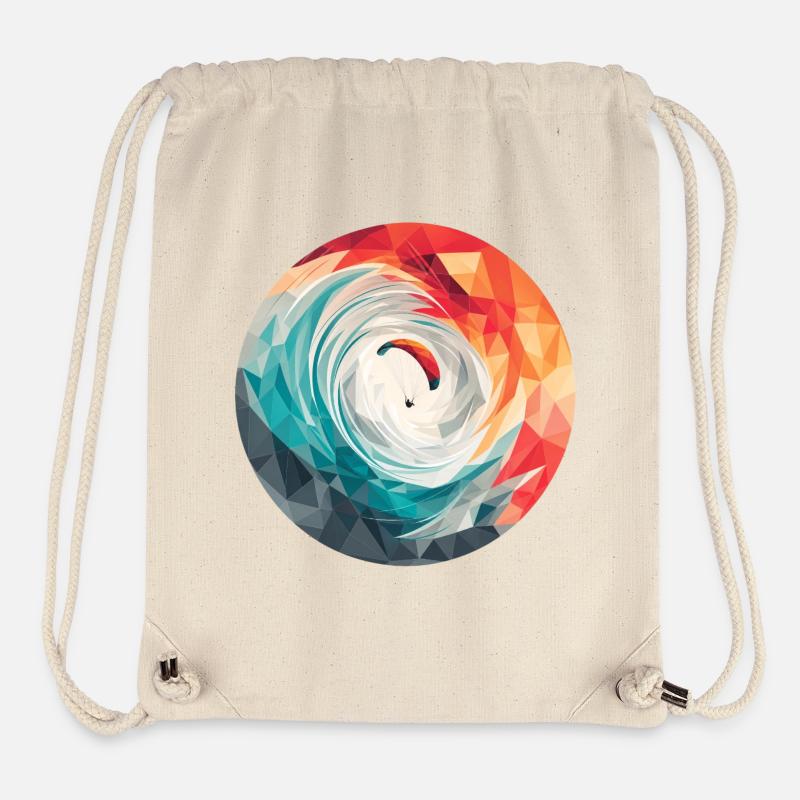 Geometrischer Wirbel Paragliding - Stanley/Stella recycelter Gym Bag - Naturweiß