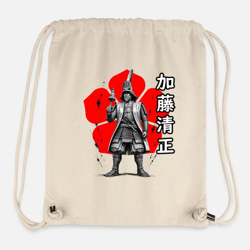 Kato Kiyomasa, daimyo de la période Sengoku, Japon - Sac à cordon recyclé Stanley/Stella - blanc naturel