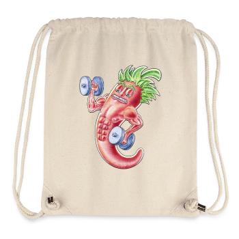 Muscular Chili Cartoon Pepper Gewichte heben - Stanley/Stella recycelter Gym Bag - Naturweiß - Vorne
