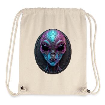 Neon Alien Medallion Sci-Fi Art - Stanley/Stella Recycled Gym Bag - natural - Front