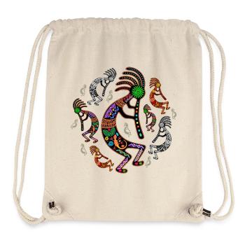 Kokopelli Rainbow Colors - Stanley/Stella Recycled Gym Bag - natural - Front