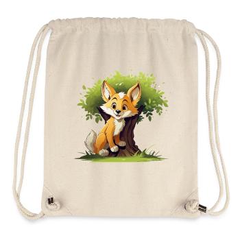 Fröhlicher Fuchs im Waldbaum - Stanley/Stella recycelter Gym Bag - Naturweiß - Vorne