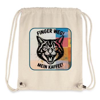 Finger weg! Mein Kaffee Katzendesign - Stanley/Stella recycelter Gym Bag - Naturweiß - Vorne