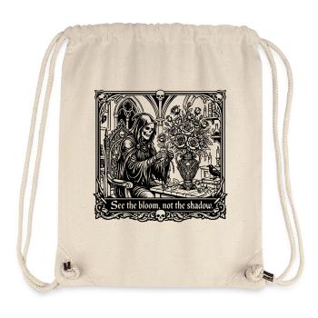 Dark Gothic Skeleton Rose Line Art Shirt - Stanley/Stella Recycled Gym Bag - natural - Front